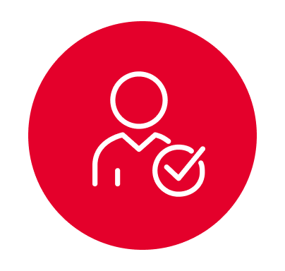 Eligibility icon visual of person with check mark