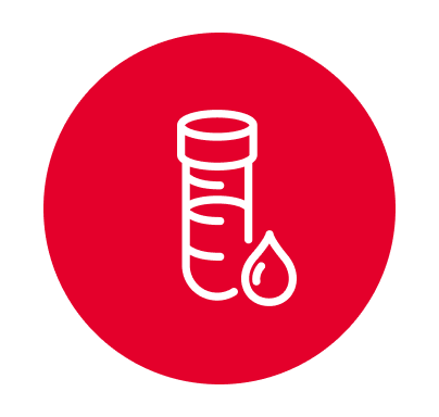 Donating blood icon visual with tube of blood